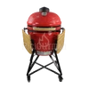 Kép 2/4 - Kamado4u Kerámia grill D47 piros állványos Pecan Modell