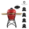 Kép 1/4 - Kamado4u Kerámia grill D47 piros állványos Pecan Modell