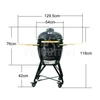 Kép 4/4 - Kamado4u Kerámia grill D47 piros állványos Pecan Modell