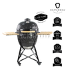 Kép 1/5 - Kamado4u Kerámia grill D50 fekete állványos Pecan Modell