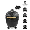 Kép 1/2 - Kamado4u Kerámia grill D50 fekete pultba építhető Pecan Modell