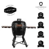 Kép 1/14 - Kamado4u Greater D52 kerámia grill fekete állványos kivitel Classic Modell