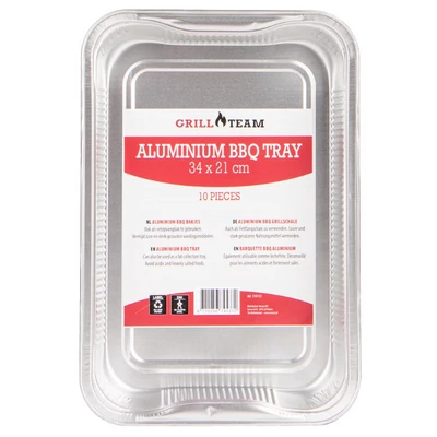 GrillTeam BBQ alumínium tálca  34x21x4,5cm, 10 db