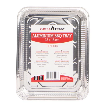 GrillTeam BBQ alumínium tálca 23x18x3,7cm, 10 db