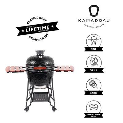 Kamado4u EVO Greater D52 kerámia grill fekete állványos Classic