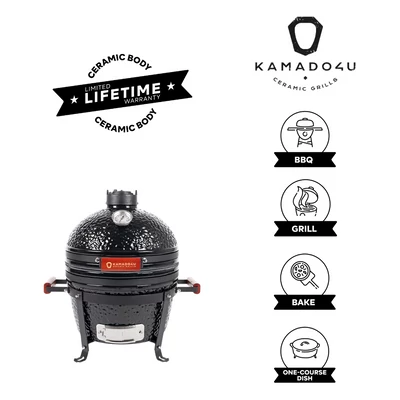 Kamado4u EVO Traveller D34 kerámia grill fekete asztali
