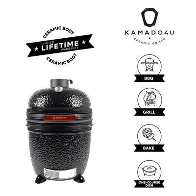 Kamado4u NEO Meater D47 kerámia grill fekete pultba építhető