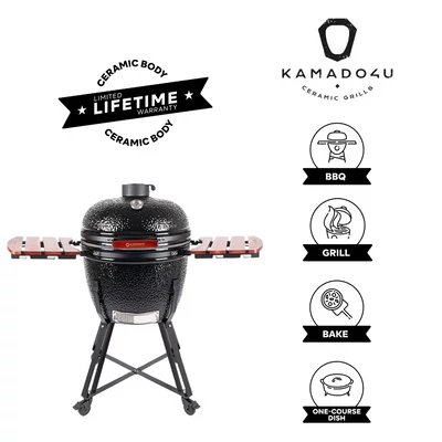 Kamado4u NEO Greater D52 kerámia grill fekete állványos Classic