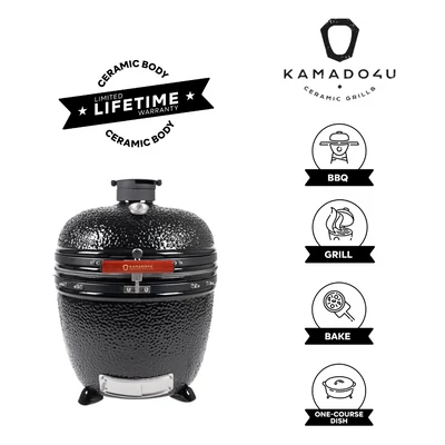 Kamado4u EVO Greater D52 kerámia grill fekete pultba építhető