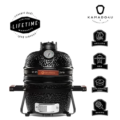 Kamado4u Mini D27 kerámia grill fekete asztali kivitel Classic Modell