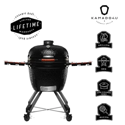 Kamado4u Greater Plus D57 kerámia grill fekete állványos kivitel Classic Modell