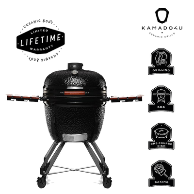 Kamado4u Greater Plus D57 kerámia grill fekete állványos kivitel Classic Modell