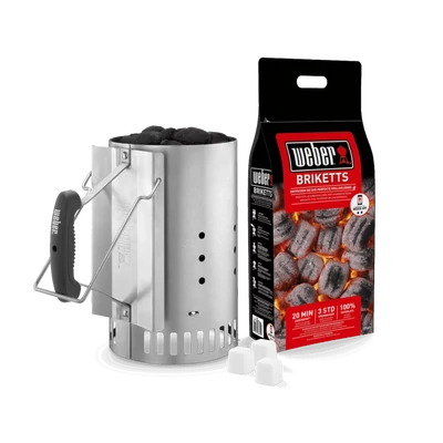 Weber begyújtókémény RapidFire Szett 2kg Weber brikettel &amp; begyújtó kockával