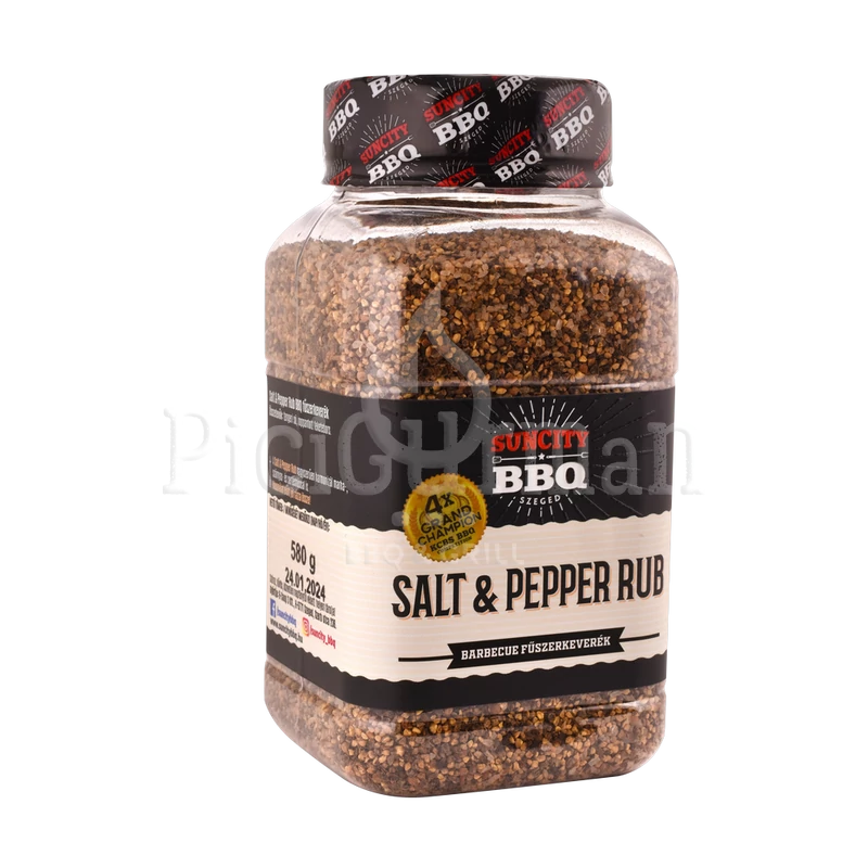 SunCity BBQ Salt&amp;Pepper Rub 580 g szóródobozban