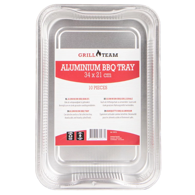 GrillTeam BBQ alumínium tálca  34x21x4,5cm, 10 db