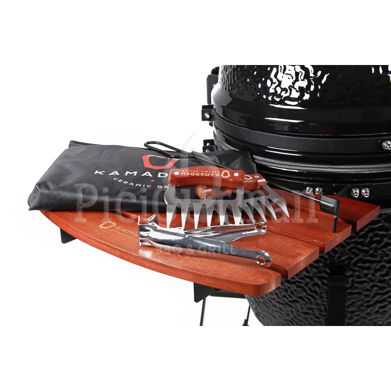 Kamado4u EVO Meater kerámia grill fekete állványos