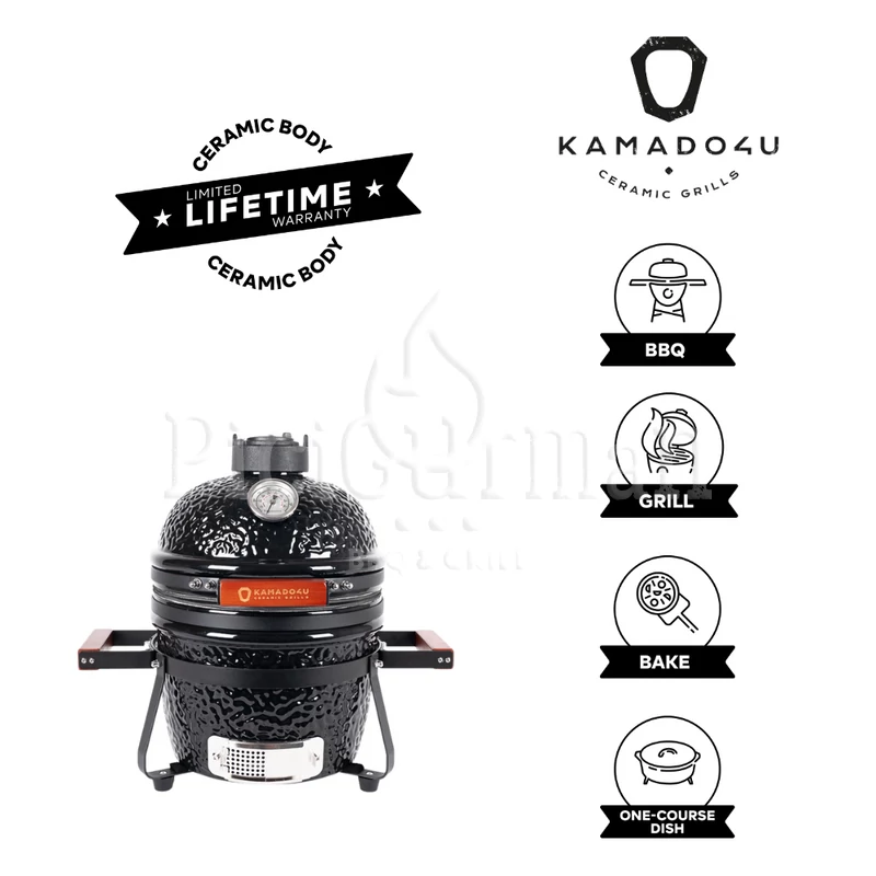 Kamado4u kerámia grill NEO Mini 27 cm fekete asztali kivitel