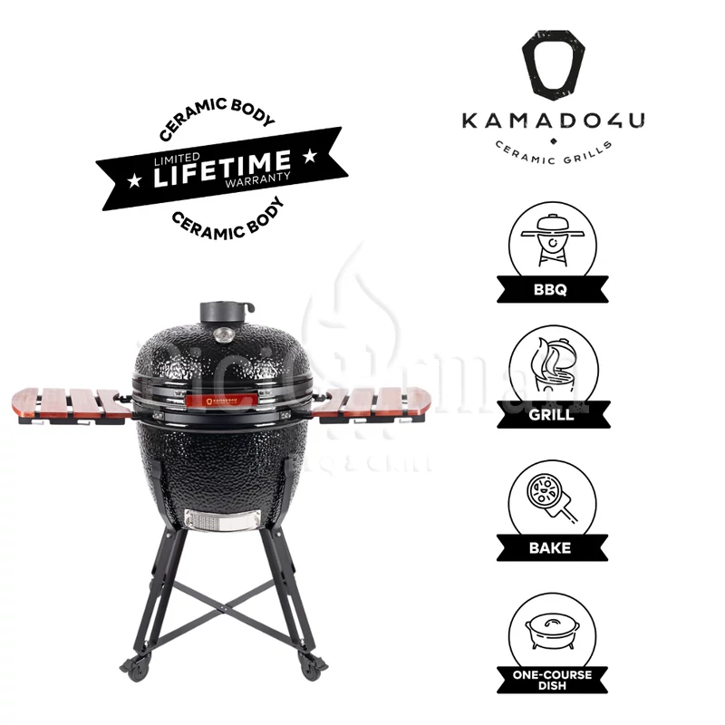 Kamado4u NEO Greater D52 kerámia grill fekete állványos Classic