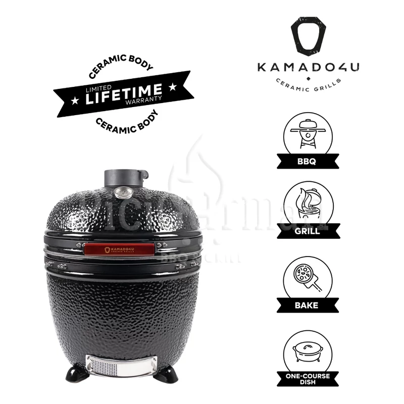 Kamado4u NEO Greater D52 kerámia grill fekete pultba építhető