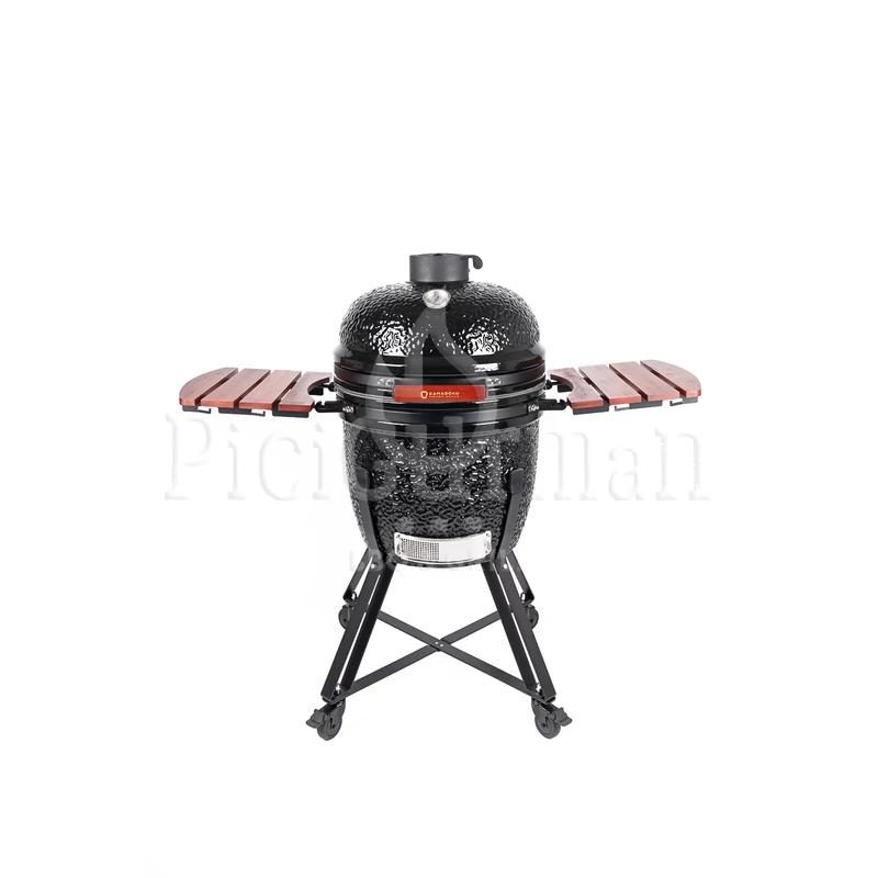 Kamado4u NEO CLASSIC Meater kerámia grill fekete állványos