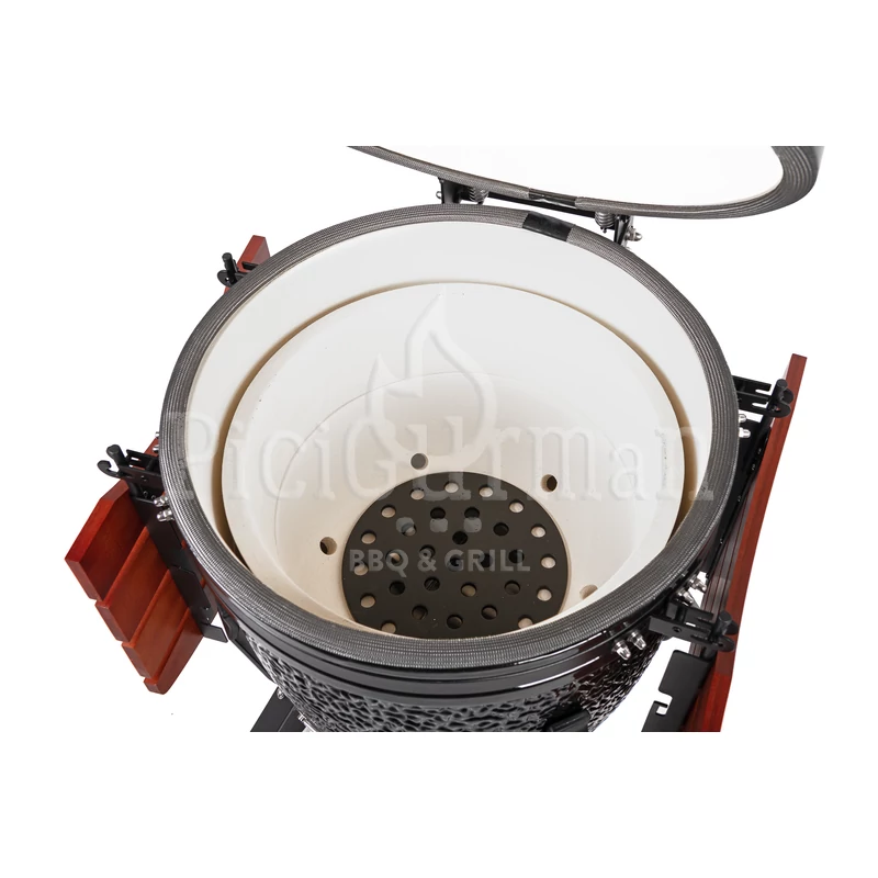 Kamado4u NEO CLASSIC Meater kerámia grill fekete állványos