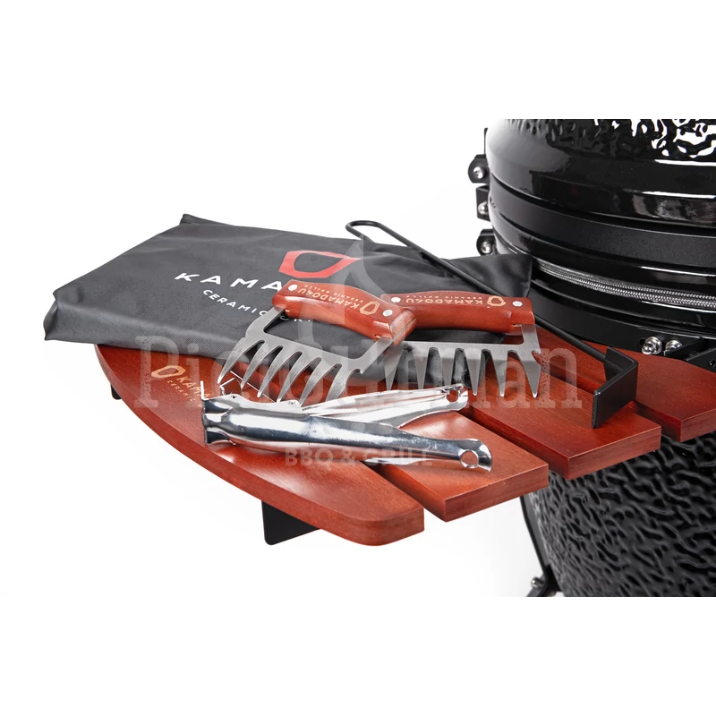 Kamado4u NEO CLASSIC Meater kerámia grill fekete állványos
