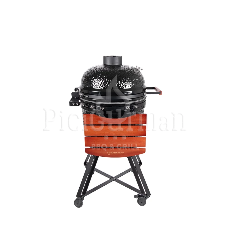Kamado4u NEO CLASSIC Meater kerámia grill fekete állványos