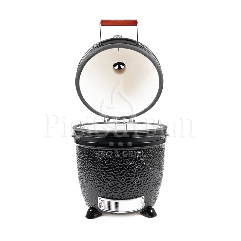 Kamado4u NEO CLASSIC Meater kerámia grill fekete pultba építhető