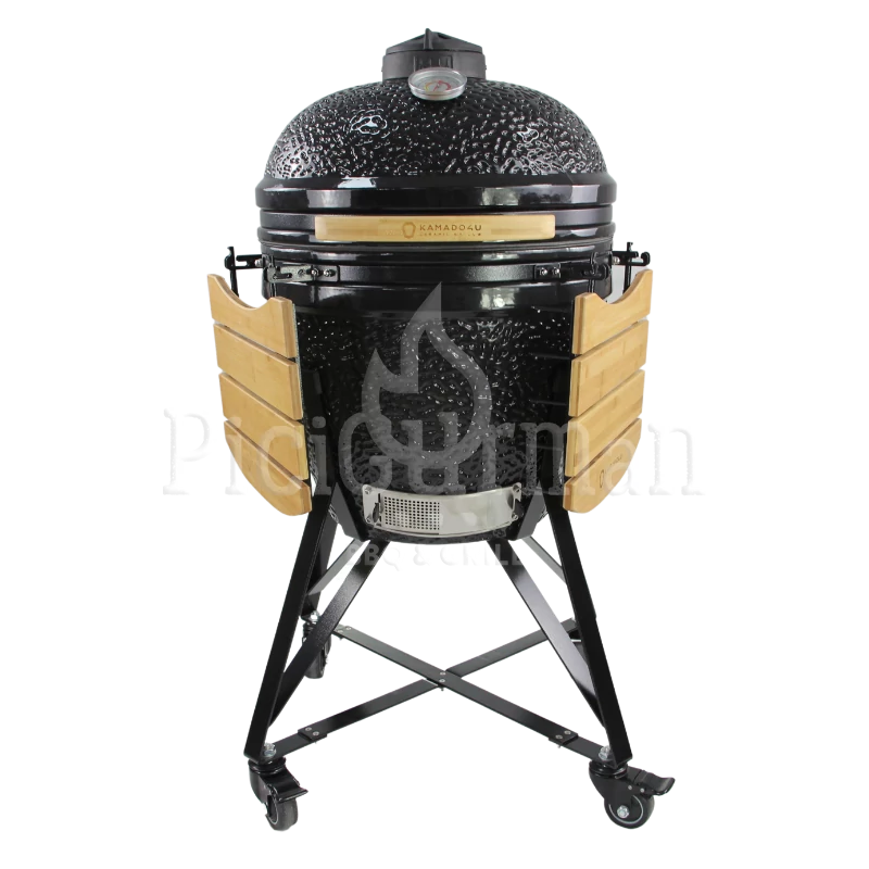 Kamado4u Kerámia grill D47 fekete állványos Pecan Modell