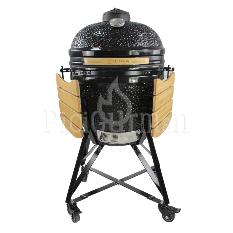Kamado4u Kerámia grill D47 fekete állványos Pecan Modell