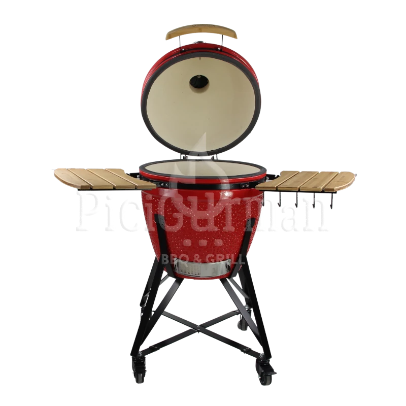 Kamado4u Kerámia grill D47 piros állványos Pecan Modell