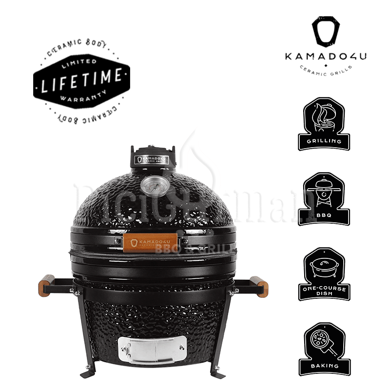 Kamado4u Traveller D32 kerámia grill fekete asztali kivitel Classic Modell