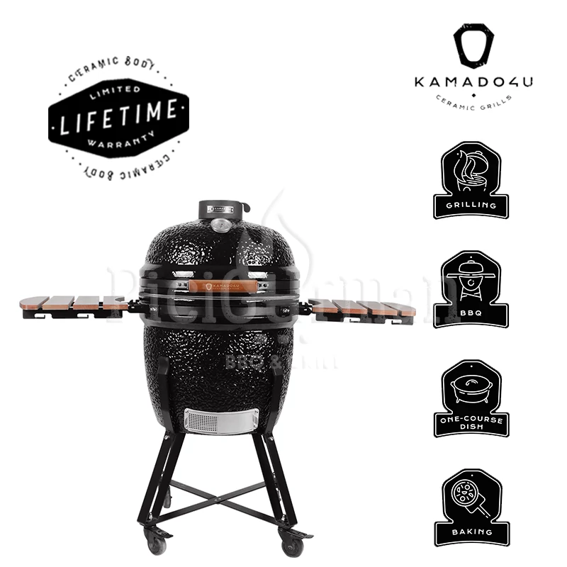 Kamado4u Meater D47 kerámia grill fekete állványos kivitel Classic Modell