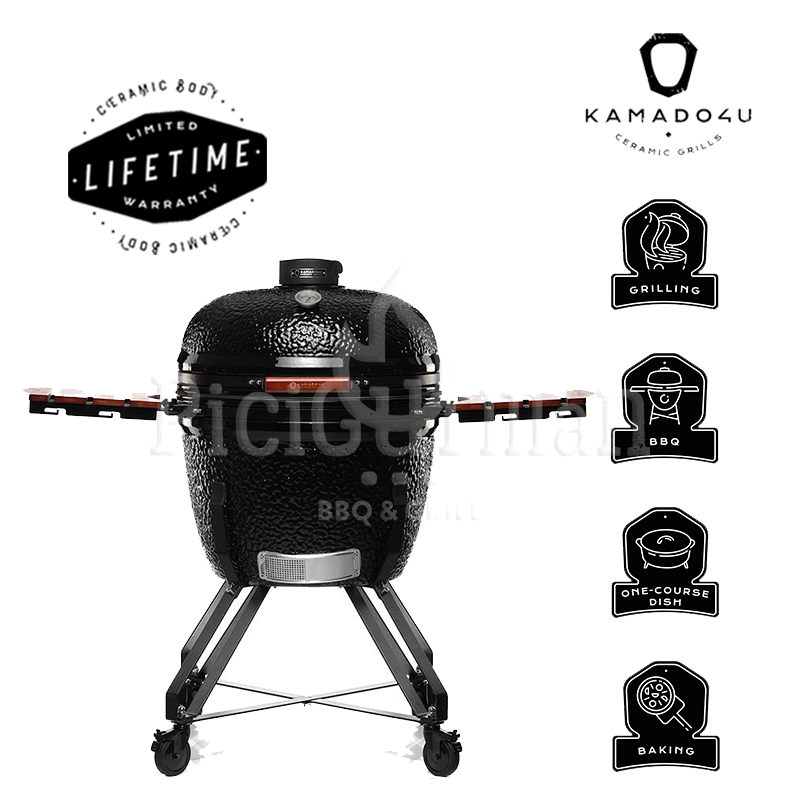 Kamado4u Greater Plus D57 kerámia grill fekete állványos kivitel Classic Modell