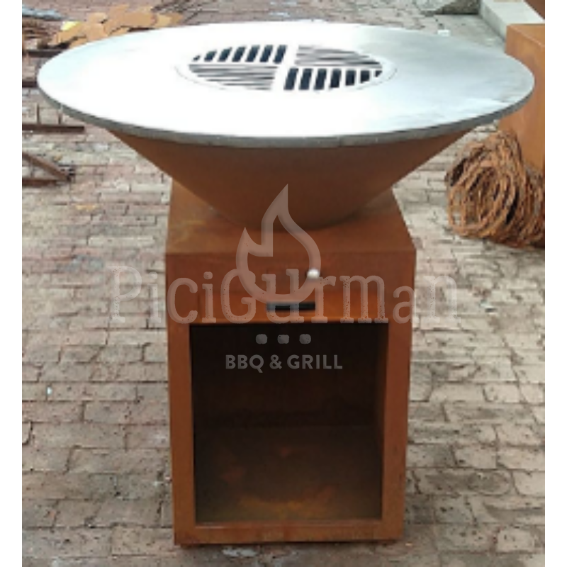 PGM Outdoor fatüzeléses grill D100H100 corten hamugyűjtővel