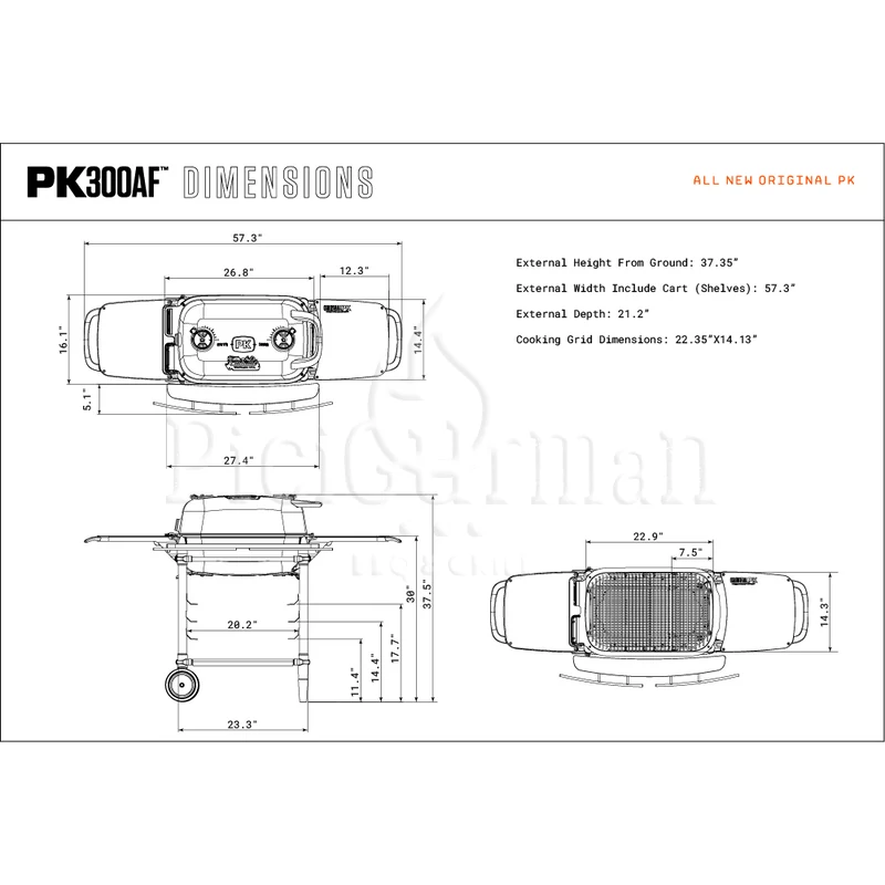 PK Grills & Smoker PK 300 Franklin edition grafit