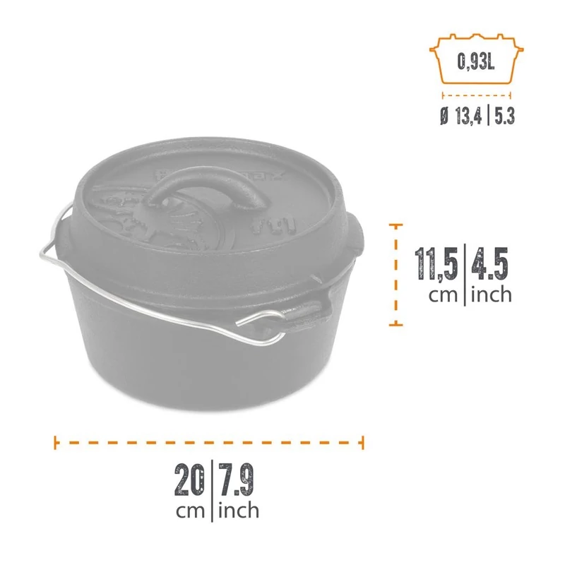 Petromax Dutch Oven ft1 lábak nélkül/lapos fenék