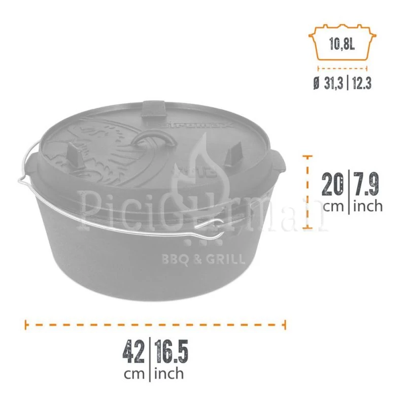 Petromax Dutch Oven ft12 lábak nélkül/lapos fenék