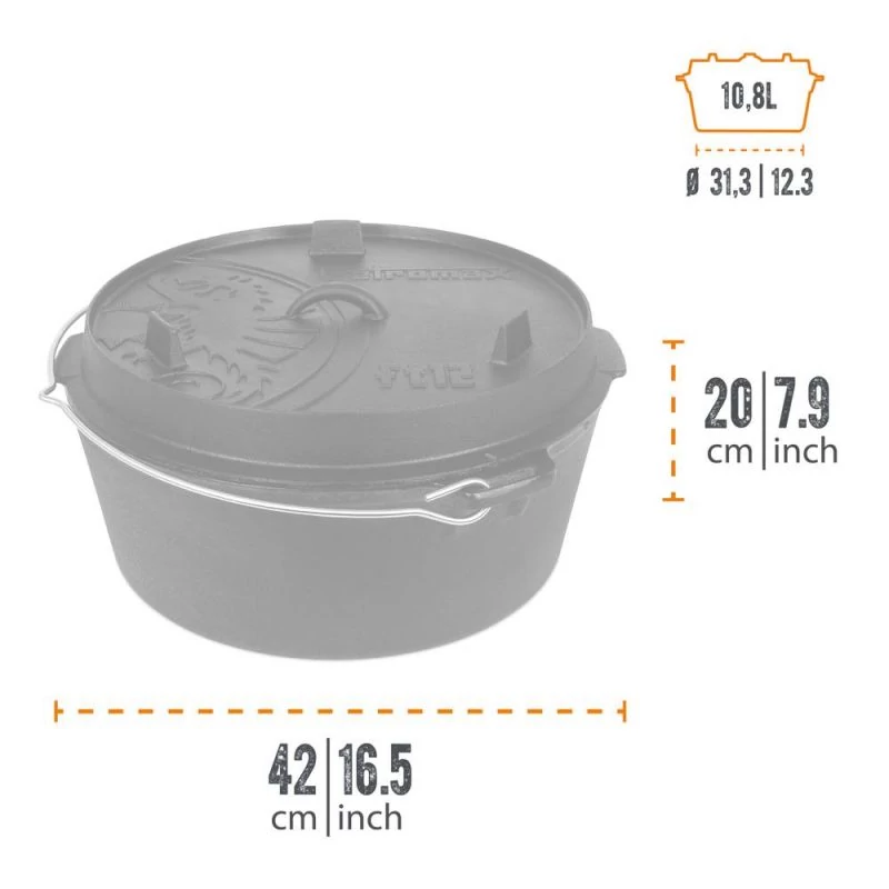 Petromax Dutch Oven ft12 lábak nélkül/lapos fenék
