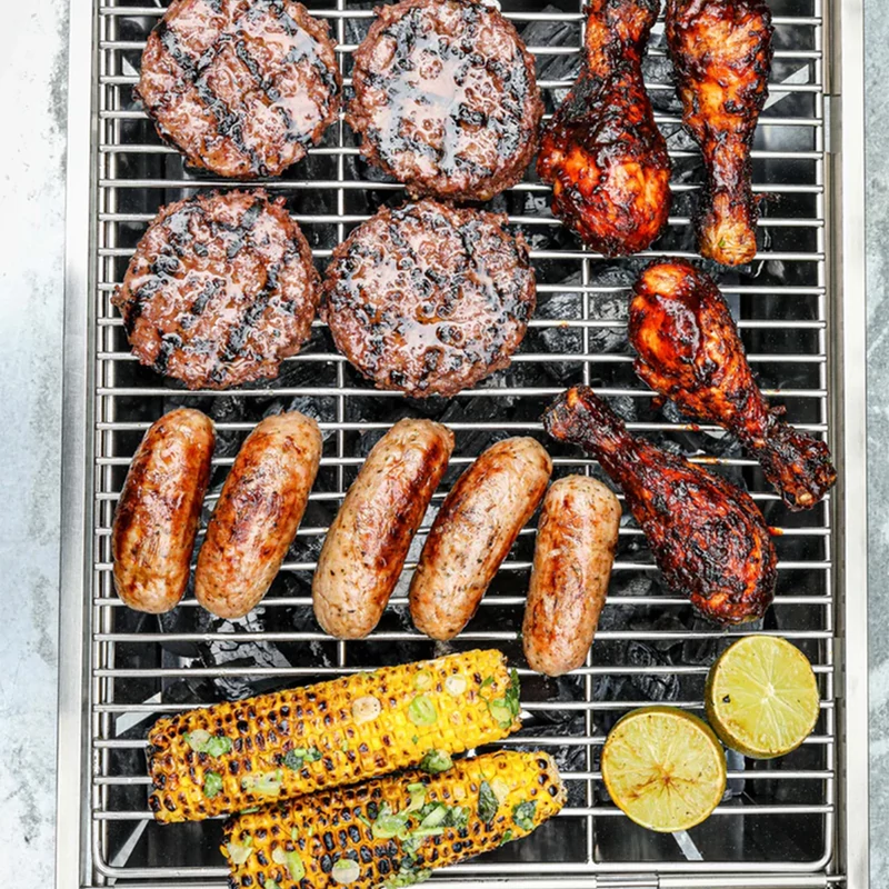 ProQ FlatDog hordozható BBQ grill - rozsdamentes acél