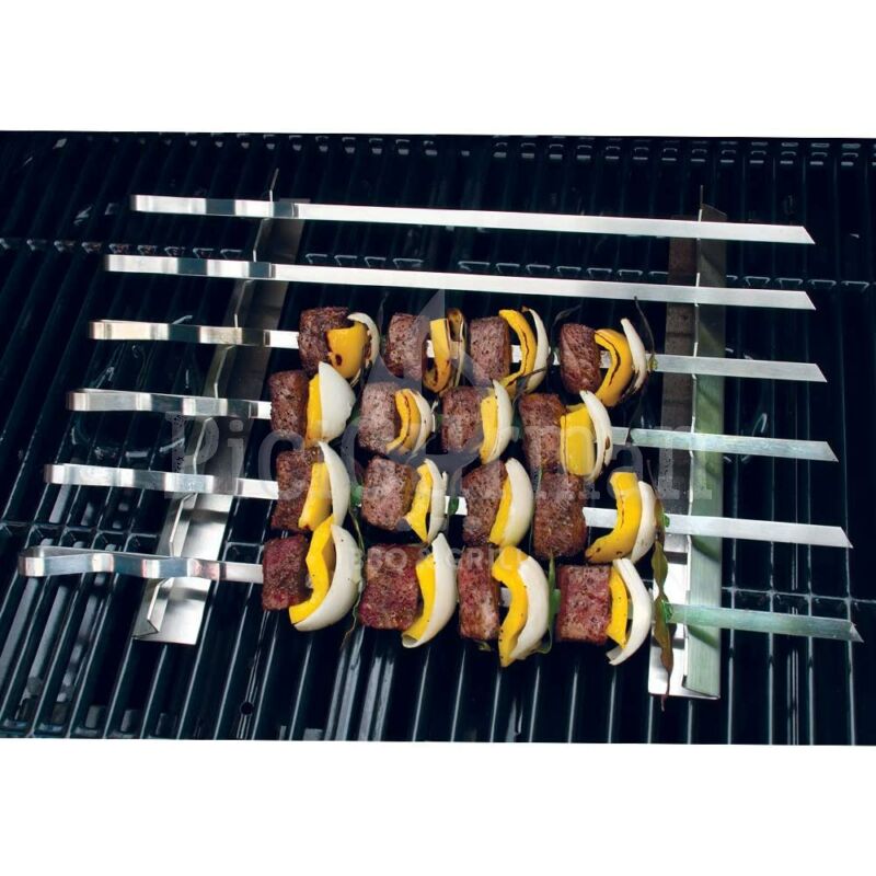 Steven Raichlen BBQ accessories Stainless Kebab Rack with 6 Skewers Set