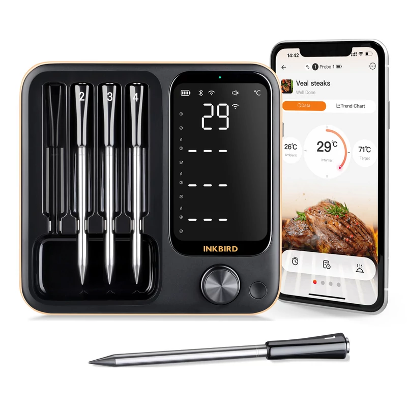 Inkbird Vezetéknélküli hőmérő 4 szondás
