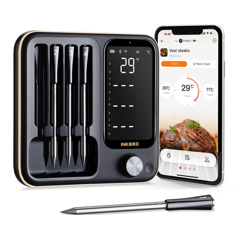 Inkbird Vezetéknélküli hőmérő 4 szondás